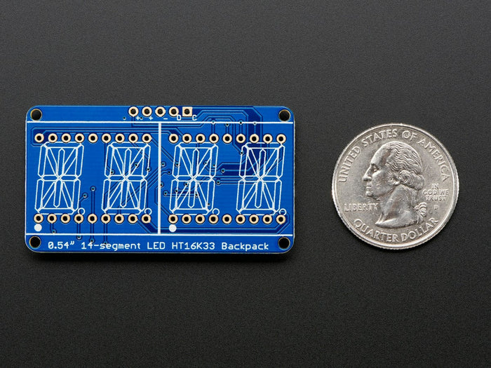Quad Alphanumeric Display - White 0.54" Digits w/ I2C Backpack [Discontinued] by Adafruit - The Pi Hut