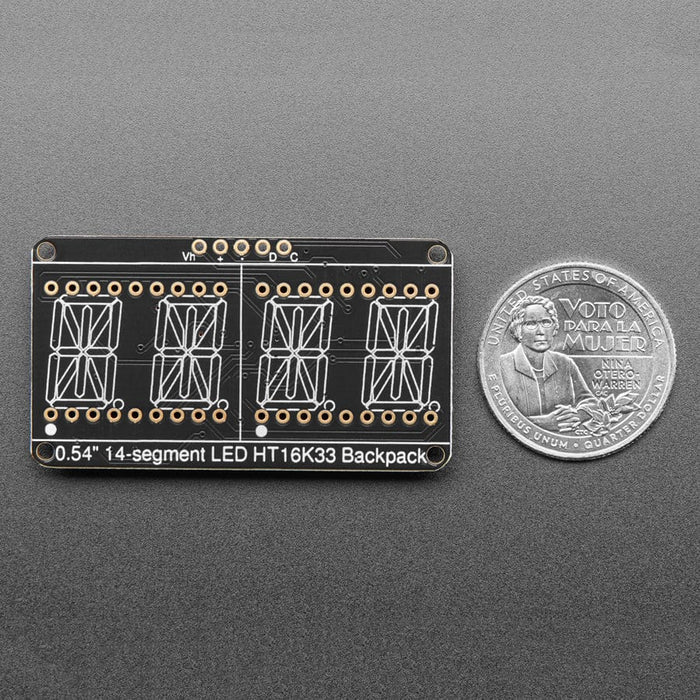 Quad Alphanumeric Display - Yellow 0.54" Digits w/ I2C Backpack - STEMMA QT / Qwiic by Adafruit - The Pi Hut