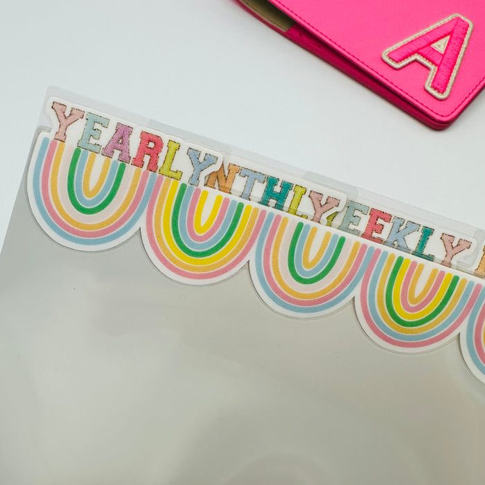 Rainbow Border Dividers - SIDE TABS