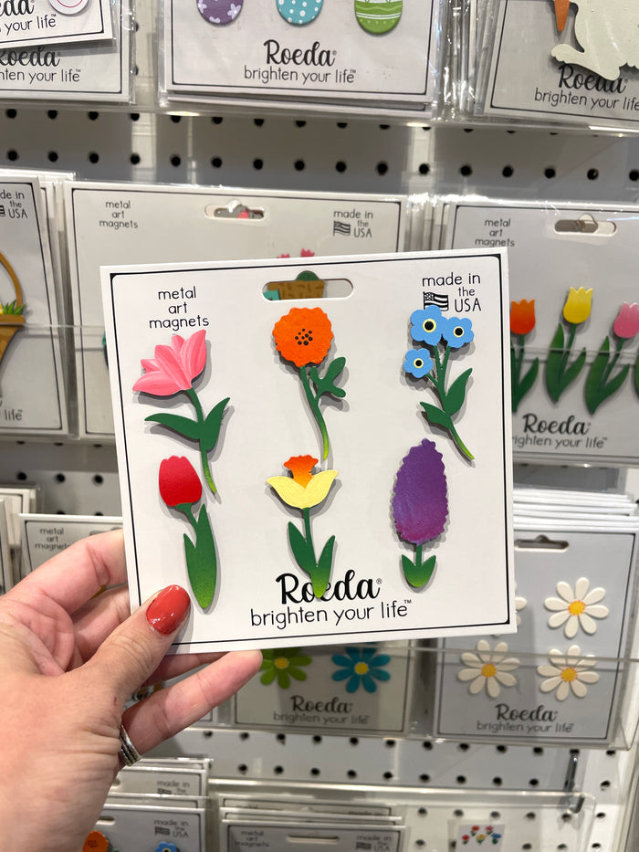 Rainbow Flower Stem Magnets S/6