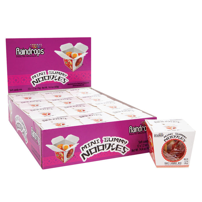 Raindrops Mini Asian Takeout Box Gummy Noodles Candy - 12 Count