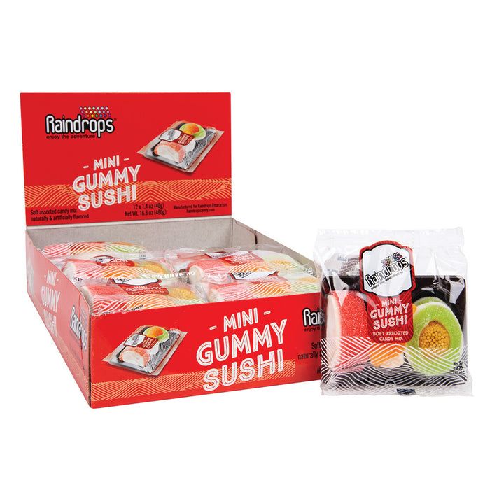 Raindrops Mini Gummy Sushi Kit Candy - 12 Count