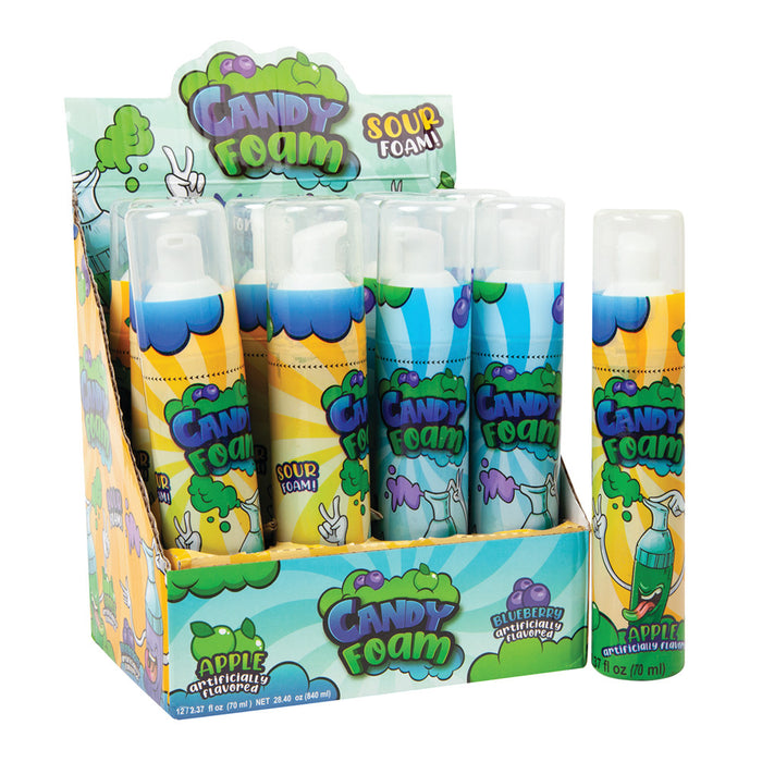 Raindrops Sour Foam Candy Spray Bottles - 12 Count