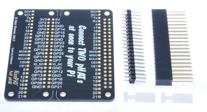 RasPiO FullpHAT (connect two pHATs) [Discontinued] by RasPiO - The Pi Hut