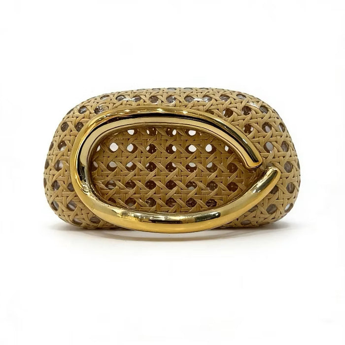Rattan Oval Clutch