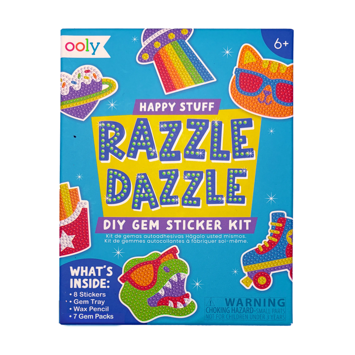 Razzle Dazzle Mini DIY Gem Sticker Kit - Happy Stuff - 8 Stickers