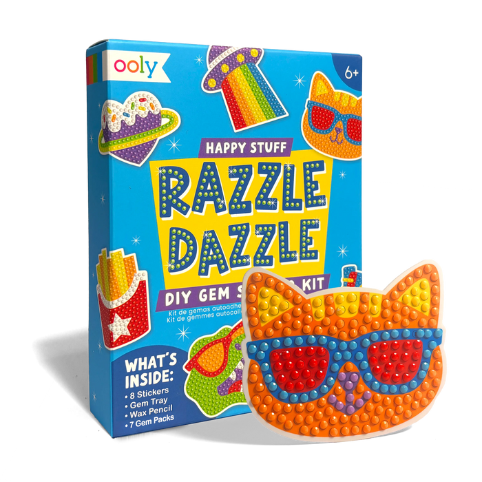 Razzle Dazzle Mini DIY Gem Sticker Kit - Happy Stuff - 8 Stickers