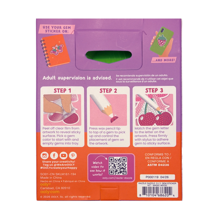 Razzle Dazzle Mini DIY Gem Sticker Kit - Magic Mood - 8 Stickers