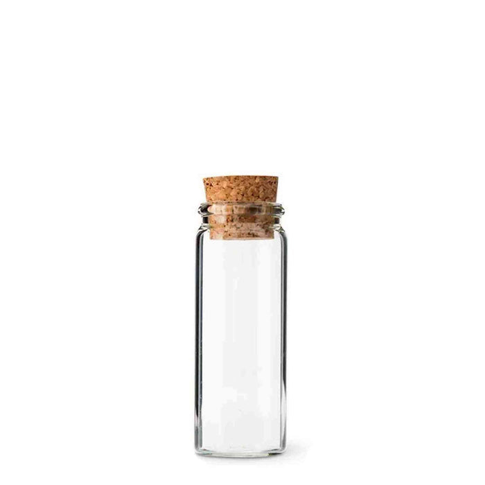 Regent 4 Piece Glass Bottle With Cork Lid 95ml - Clear