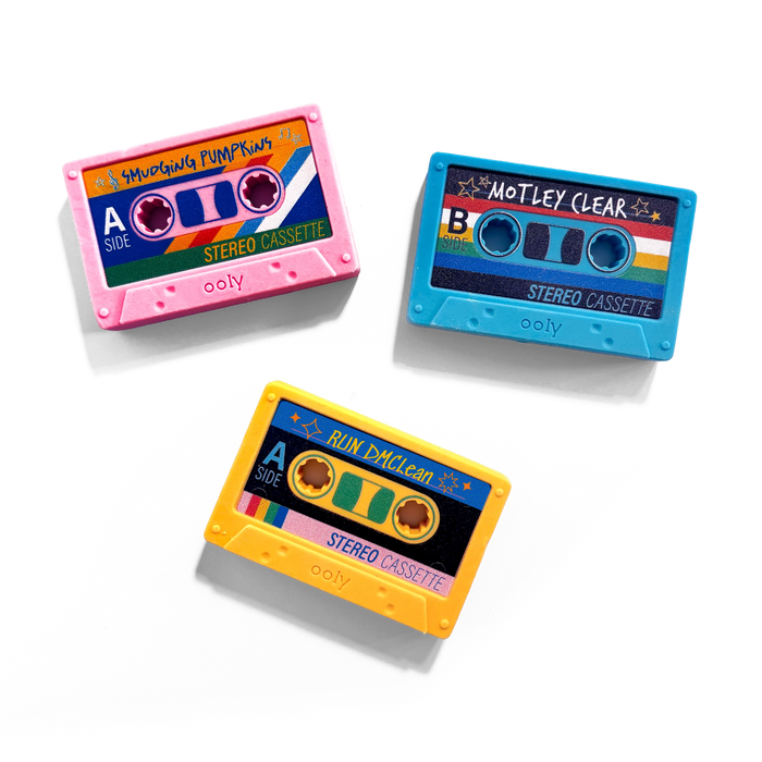 Rewind Cassette Erasers - Retro - Set of 3