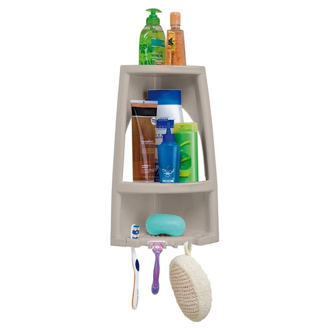 RIMAX BATH & SHOWER CORNER SHELF  9.8X6.9X16IN (11300) Beige / White Mega
