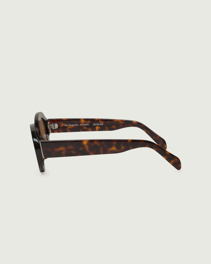 Classic Tort::Rio Sunglasses round tort acetate side