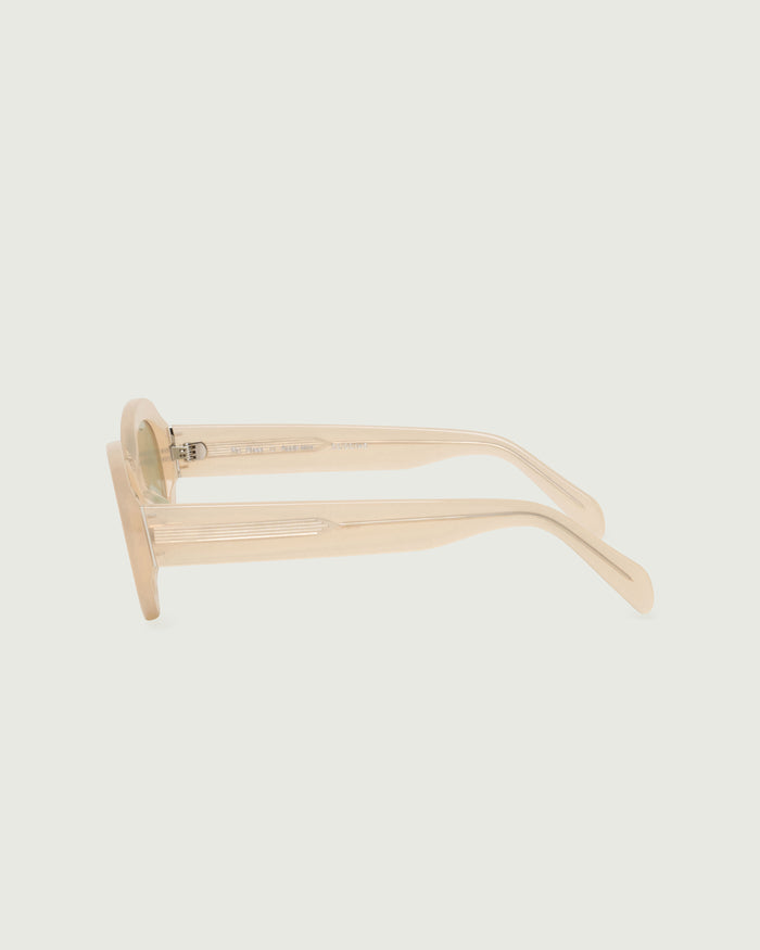 Sheer Apple::Rio Sunglasses round white acetate side