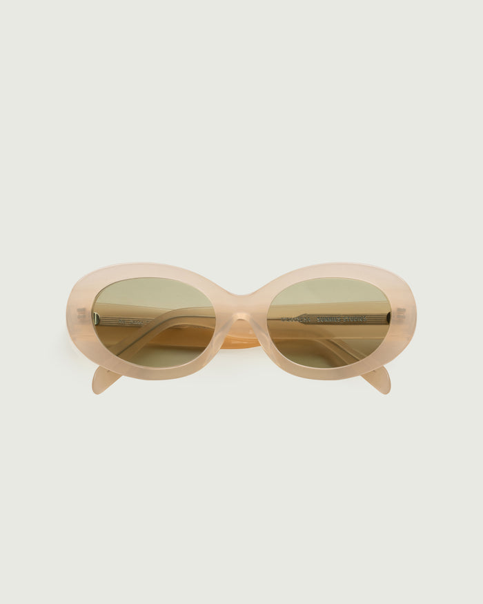 Sheer Apple::Rio Sunglasses round white acetate top