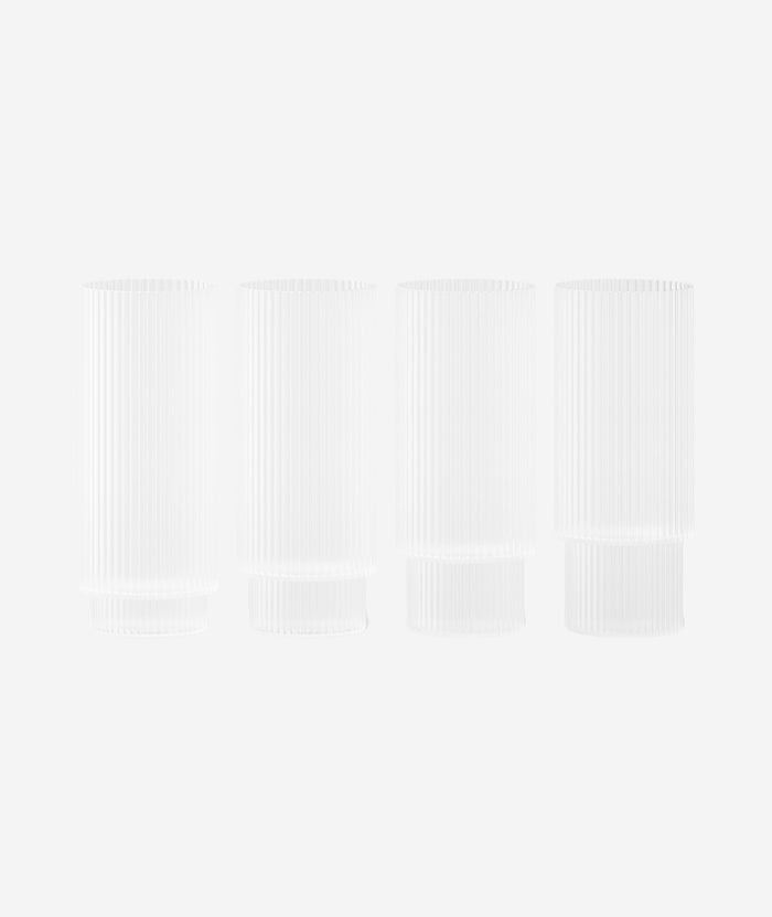 Ripple Long Drink Glasses Smoked Grey Set/4 - More Options - BEAM
