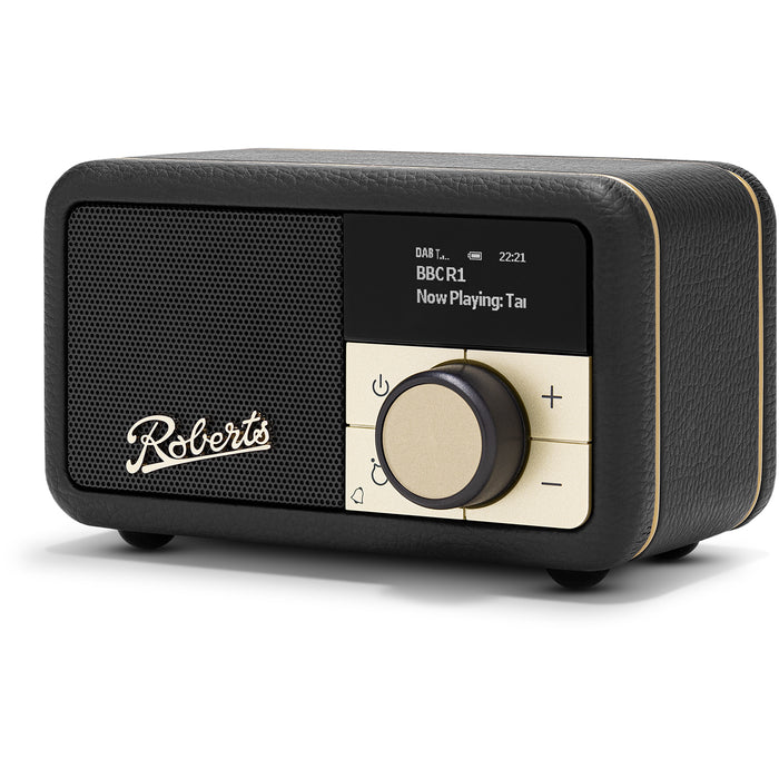 Roberts Revival Petite 2 DAB DAB+ Bluetooth Rechargeable Digital Radio Black Black