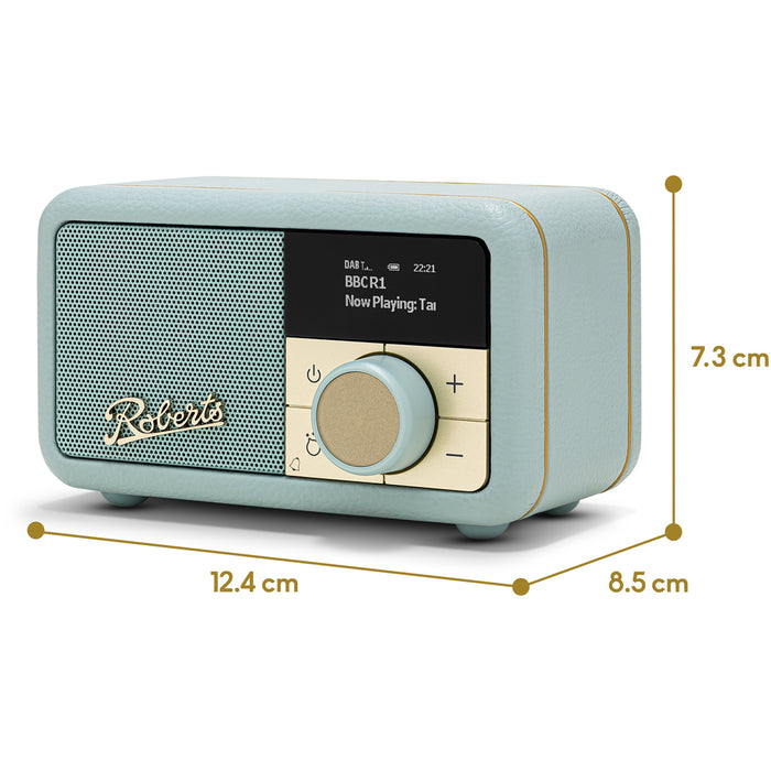 Roberts Revival Petite 2 DAB DAB+ Bluetooth Rechargeable Digital Radio Duck Egg Duck Egg
