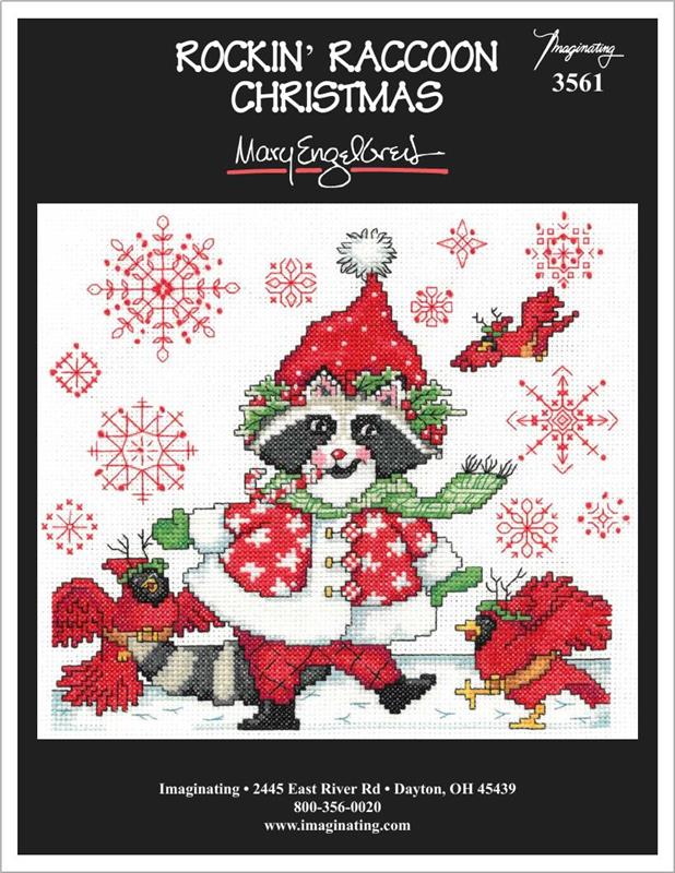Rockin' Raccoon Christmas Counted Cross Stitch Leaflet