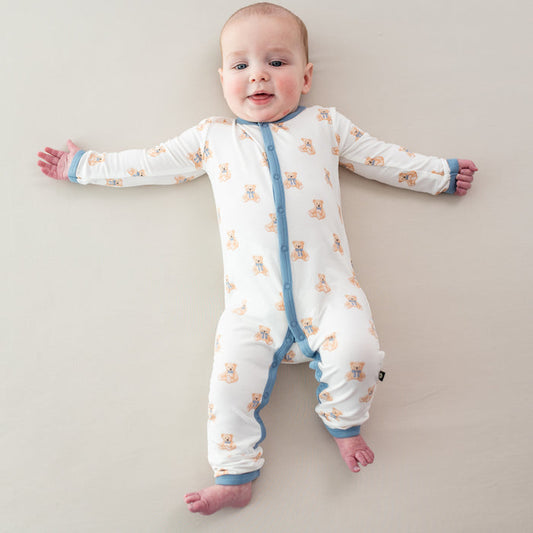 Baby boy wearing Romper in Teddy Bear