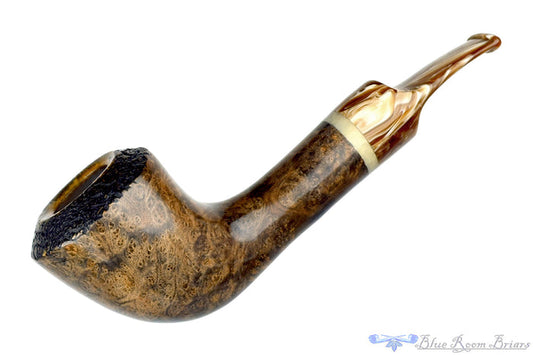 Blue Room Briars is proud to present this Ron Smith Pipe Partial Rusticated Horn with Acrylic