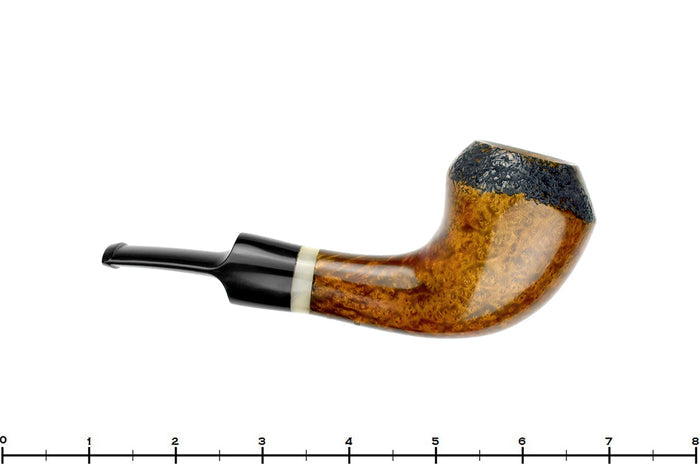 Blue Room Briars is proud to present this Ron Smith Pipe "Mason" Spot Carved Horn with Acrylic