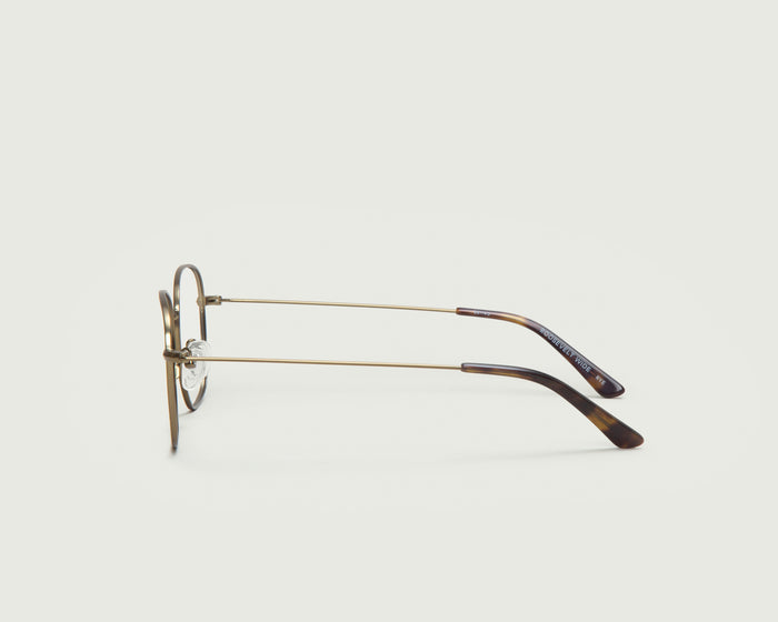 Rye::Roosevelt Wide Eyeglasses square brown metal side
