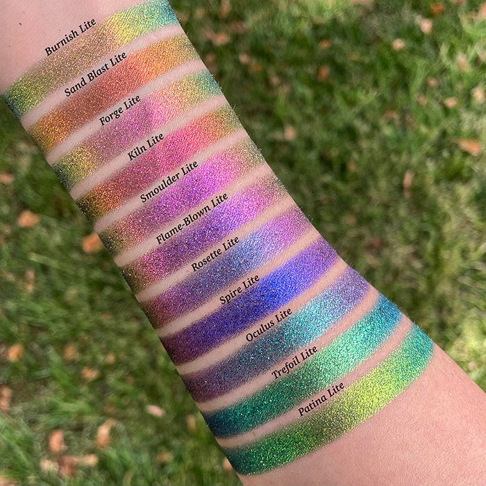 Arm swatches taken outside of Rosette Lite as well as the other Jewelled Lites on fair skin tone.