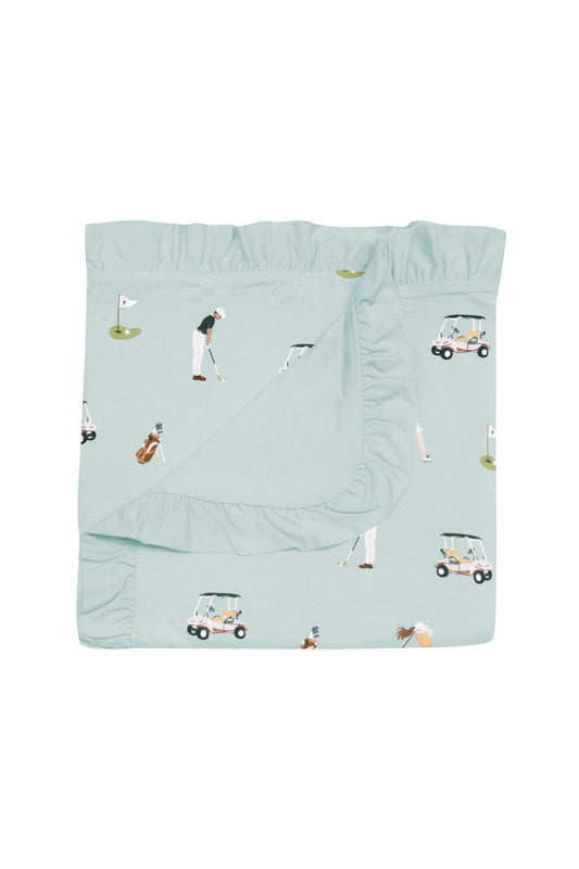 Ruffle Baby Blanket in Golf 0.5
