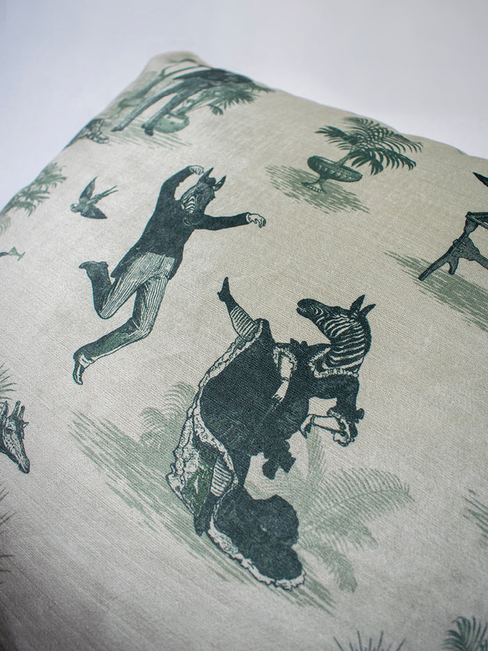 Safari Soirée 'Forest Mist' Velvet Cushion