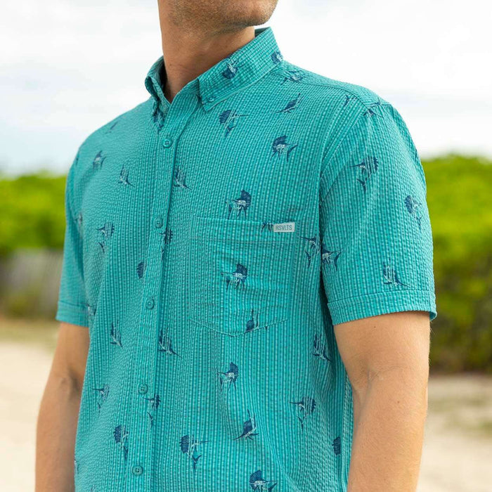 RSVLTS RSVLTS Short Sleeve Shirt Sailfish – Stretch Seersucker Short Sleeve Shirt