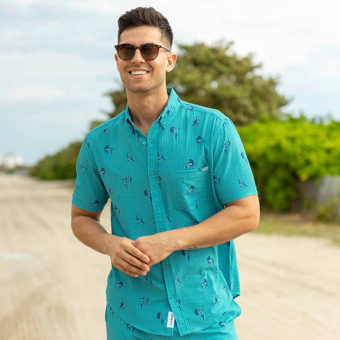 RSVLTS RSVLTS Short Sleeve Shirt Sailfish – Stretch Seersucker Short Sleeve Shirt