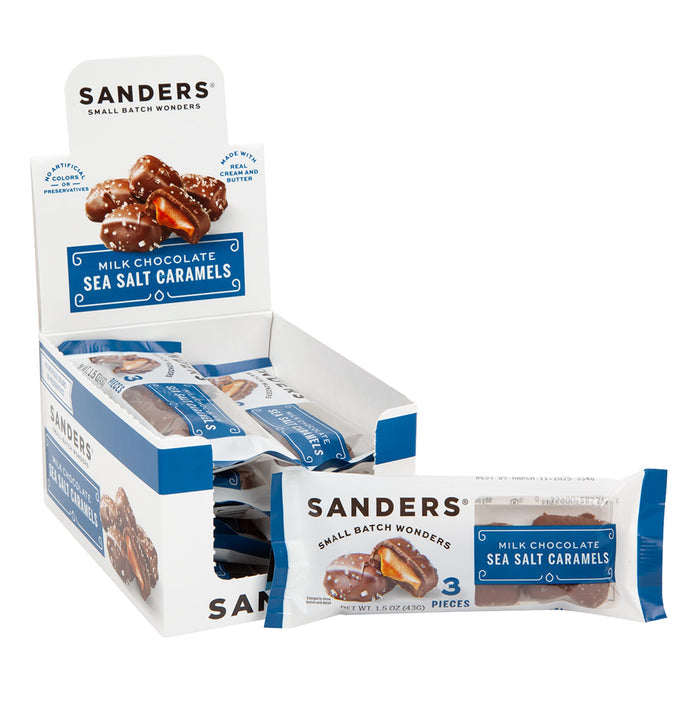 Sanders Snacks Milk Chocolate Sea Salt Caramel Candy Bags - 8 Count