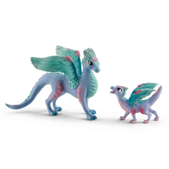 Schleich Bayala Blossom Dragon Mother and Child Toy Figure Set