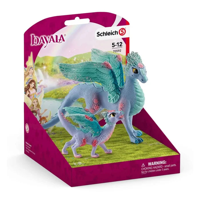 Schleich Bayala Blossom Dragon Mother and Child Toy Figure Set