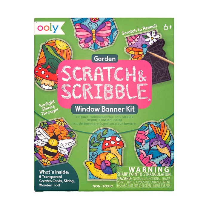 Scratch & Scribble Mini Window Banner Kit - Garden - 6 Cards