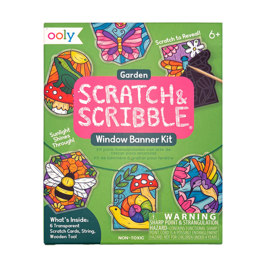 Scratch & Scribble Mini Window Banner Kit - Garden - 6 Cards