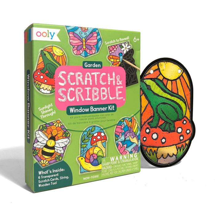 Scratch & Scribble Mini Window Banner Kit - Garden - 6 Cards