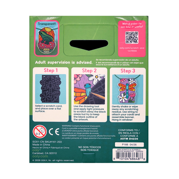 Scratch & Scribble Mini Window Banner Kit - Garden - 6 Cards