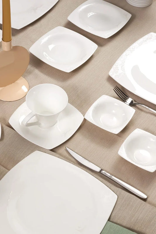Service Petit Déjeuner Karaca Fine Pearl Roma pour 6 personnes, 26 pièces, perle