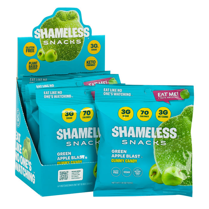 Shameless Snacks Green Apple Blast Gummy Candy Peg Bag - 6 Count