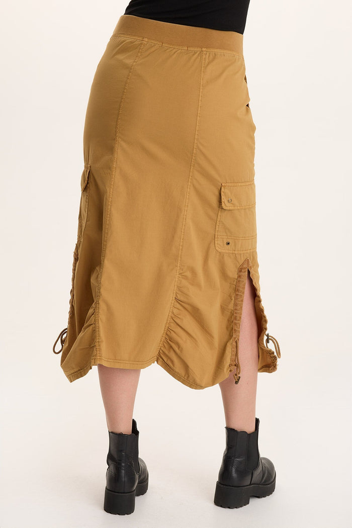 XCVI Shea Ruched Detail Cargo Midi Skirt