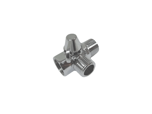 Shower Arm All Metal Universal 3-Way Diverter Valve for Hand Shower and Fixed Shower Head，Replacement Component Adapter (Chrome Finish) - CHIB107 MEGA