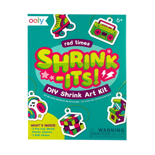 Shrink-Its! Mini DIY Shrink Art Kit - Rad Times - 5 Charms