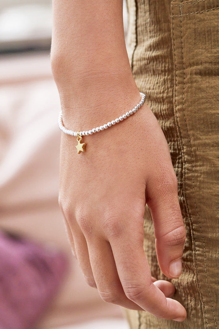 Sienna Beaded Puffy Star Charm Bracelet