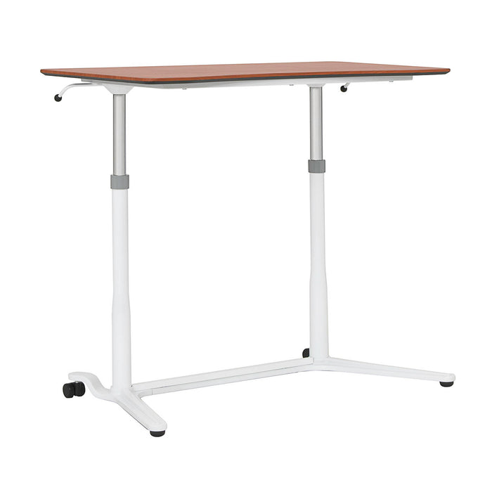 Sierra Height Adjustable Table Sit-to-Stand Desk with Wheels - White/Cherry - 51231