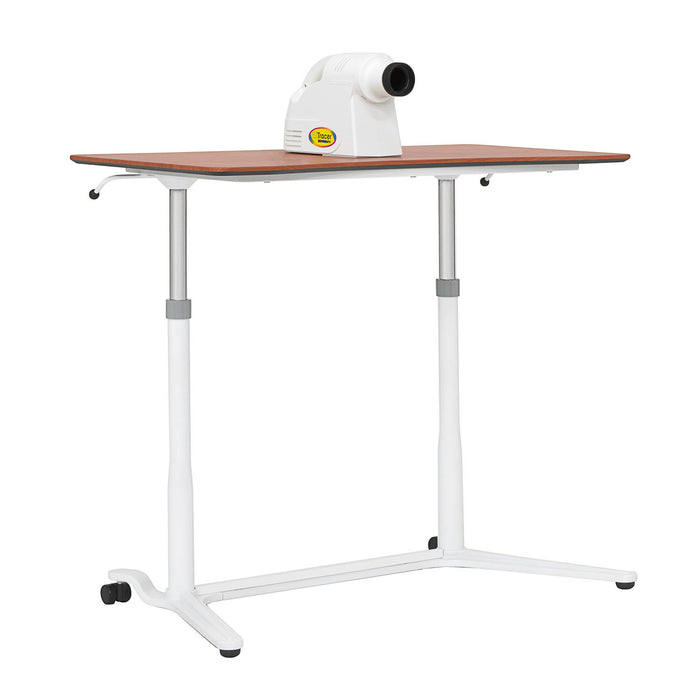 Sierra Height Adjustable Table Sit-to-Stand Desk with Wheels - White/Cherry - 51231