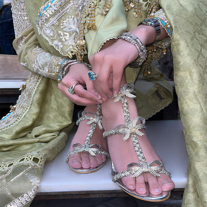 Silver Bridal Heel Sandal