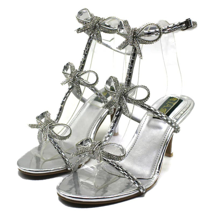 Silver Bridal Heel Sandal