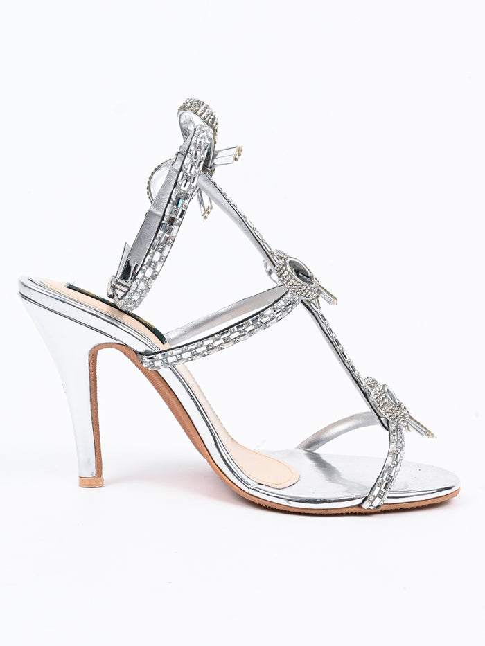 Silver Bridal Heel Sandal