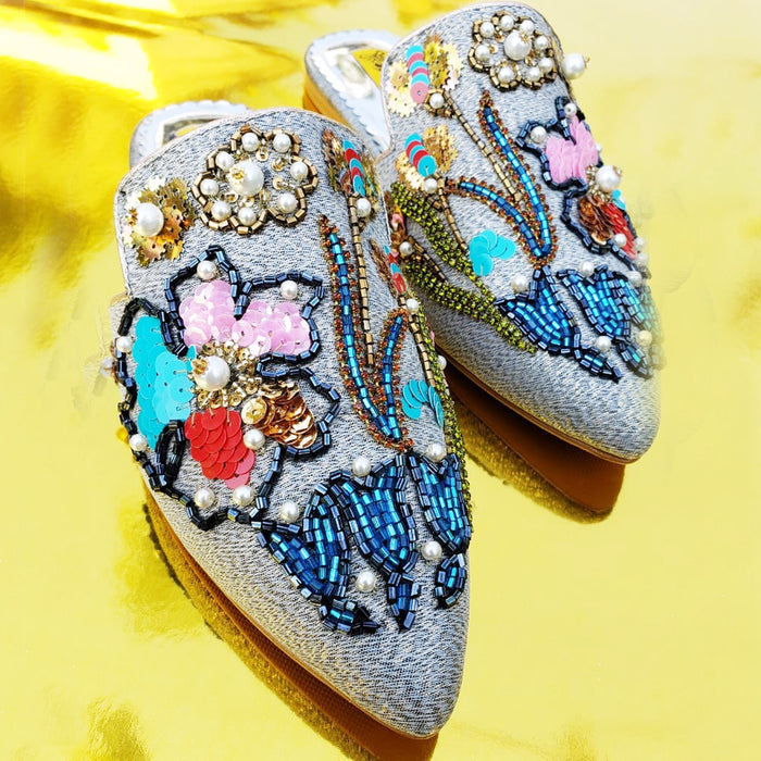 Ladies Fancy Backless Slippers (6611792232471)